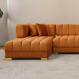 Marlow Cognac Velvet U Shape Corner Sofa from Ashcroft Furniture - Luna Furniture