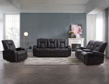 Marlow 3-Piece Charcoal Vegan Leather Manual Reclining Set from Steve Silver - Luna Furniture