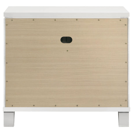 Marmore White 2-Drawer Nightstand from Coaster - Luna Furniture