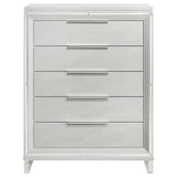 Marmore White 5-Drawer Bedroom Chest from Coaster - Luna Furniture