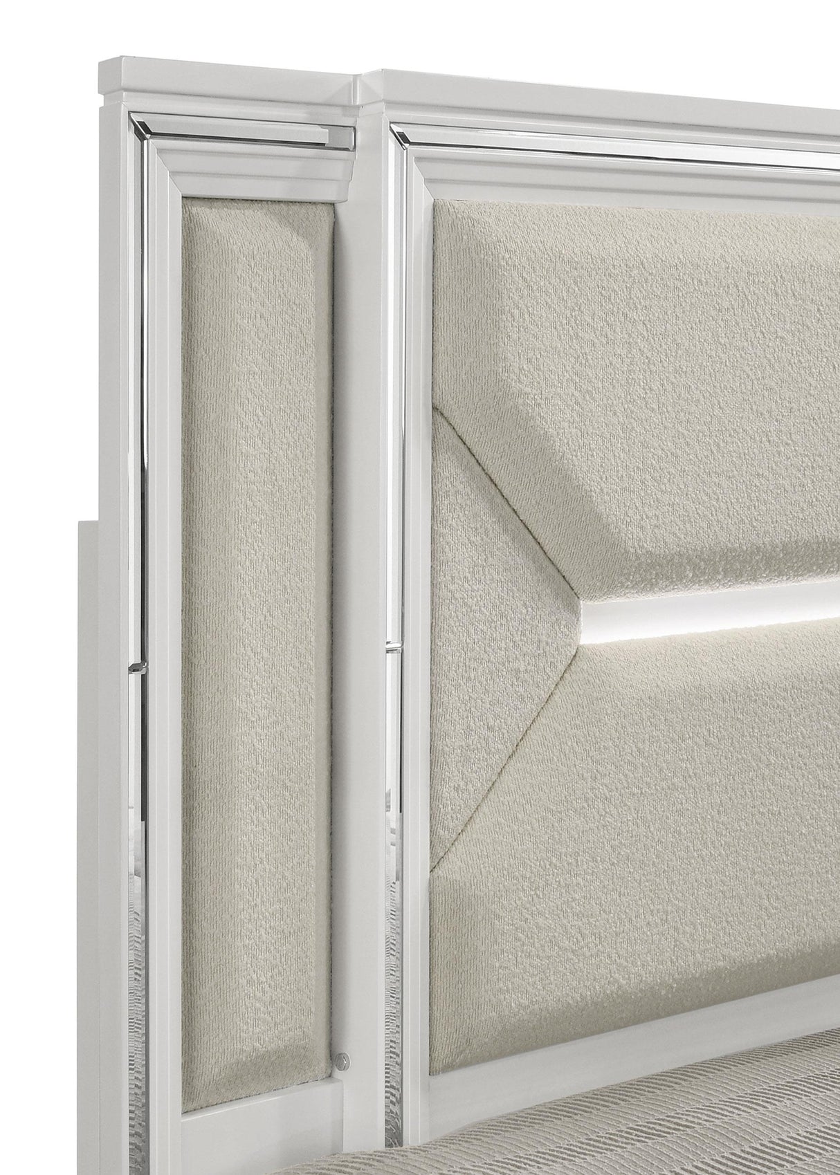 Marmore White 64-inch Queen Panel Bed LED Headboard from Coaster - Luna Furniture