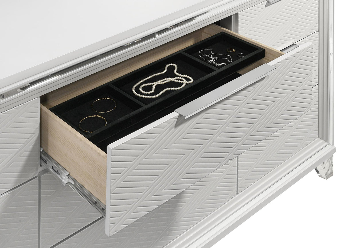 Marmore White 9-Drawer Dresser from Coaster - Luna Furniture