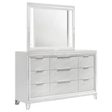 Marmore White 9-Drawer Dresser and LED Mirror from Coaster - Luna Furniture