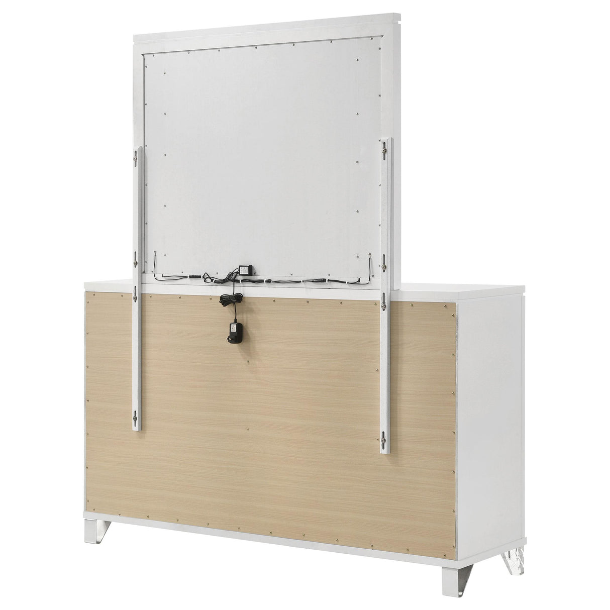 Marmore White 9-Drawer Dresser and LED Mirror from Coaster - Luna Furniture