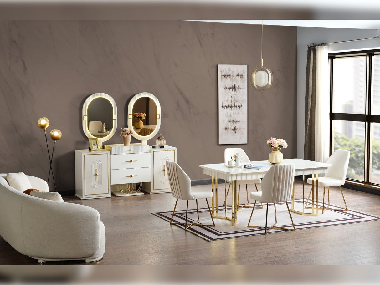 Marsel Diningroom Consol With Mirror from Furnia - Luna Furniture