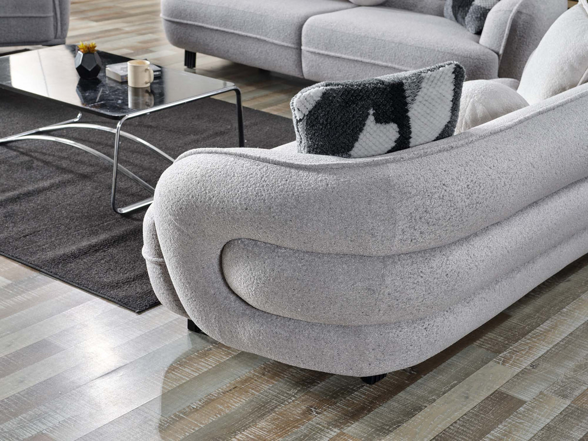 Marsilya Gray 4-Piece Living Room Set (2 Sofa & 2 Chair) from Furnia - Luna Furniture