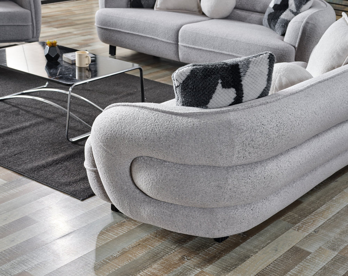 Marsilya Stationary Sofa in Grey from Furnia - Luna Furniture