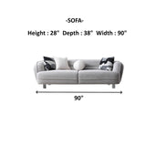 Marsilya 3-pieces (Sofa & Loveseat & Chair) Livingroom Set in Grey from Furnia - Luna Furniture