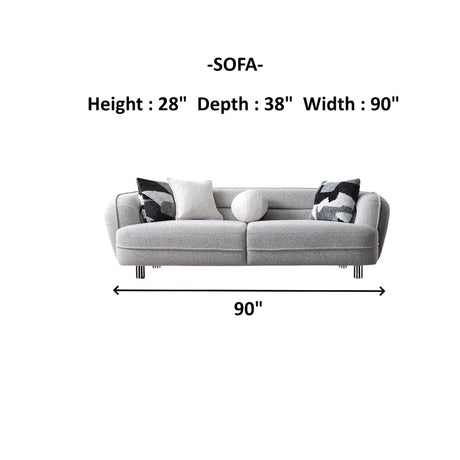 Marsilya Gray 4-Piece Living Room Set (2 Sofa & 2 Chair) from Furnia - Luna Furniture