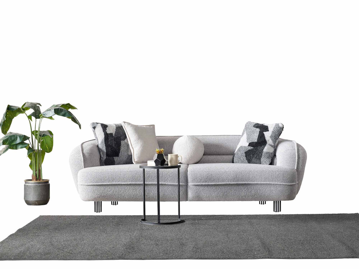 Marsilya Gray 4-Piece Living Room Set (2 Sofa & 2 Chair) from Furnia - Luna Furniture