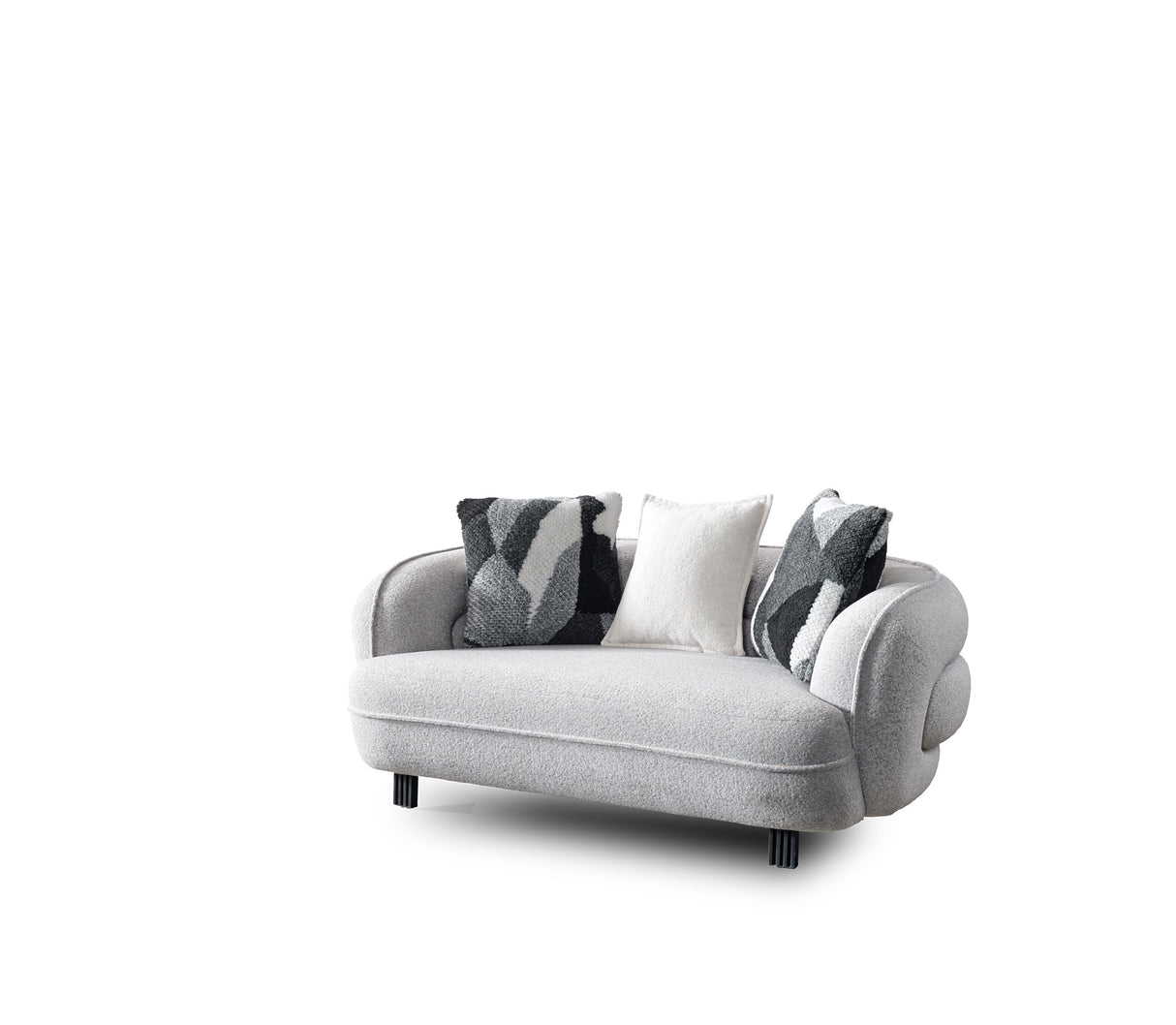 Marsilya Stationary Loveseat in Grey from Furnia - Luna Furniture