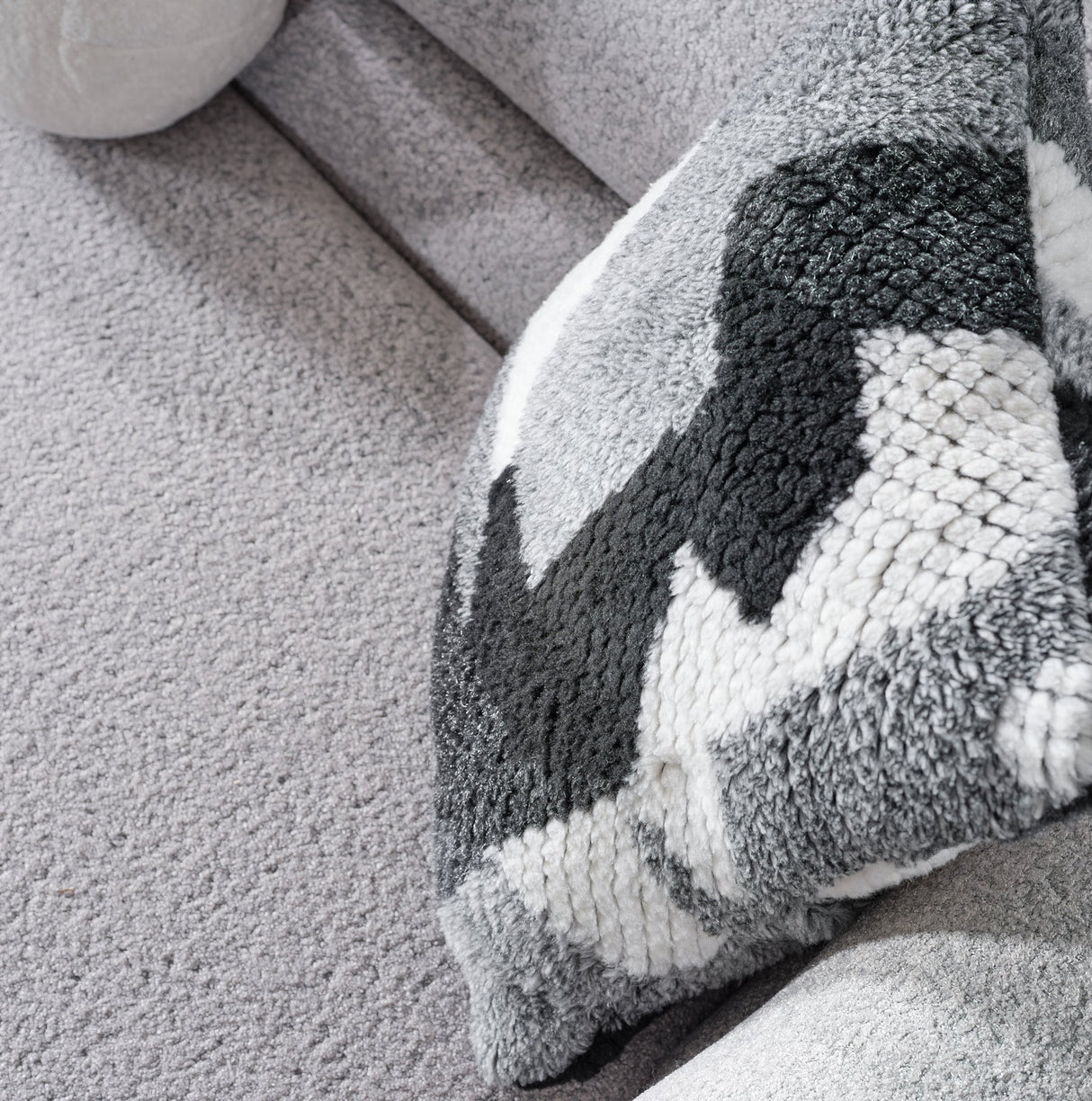 Marsilya Stationary Sofa in Grey from Furnia - Luna Furniture