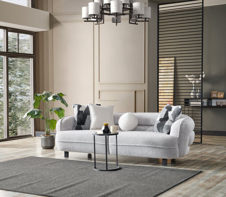 Marsilya Gray 4-Piece Living Room Set (2 Sofa & 2 Chair) from Furnia - Luna Furniture