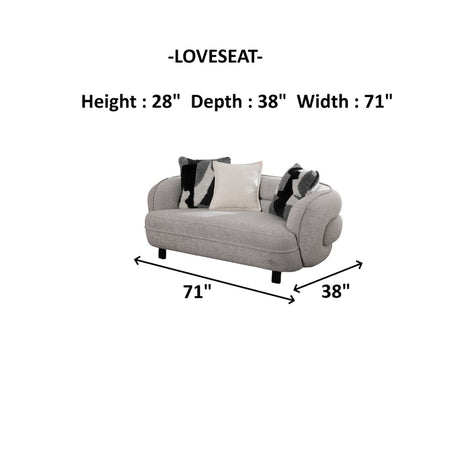 Marsilya Gray 4-Piece Living Room Set (2 Sofa & 2 Chair) from Furnia - Luna Furniture