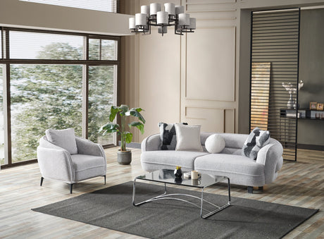 Marsilya Gray 4-Piece Living Room Set (2 Sofa & 2 Chair) from Furnia - Luna Furniture