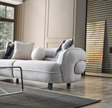 Marsilya Stationary Loveseat in Grey from Furnia - Luna Furniture