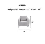 Marsilya Gray 4-Piece Living Room Set (2 Sofa & 2 Chair) from Furnia - Luna Furniture