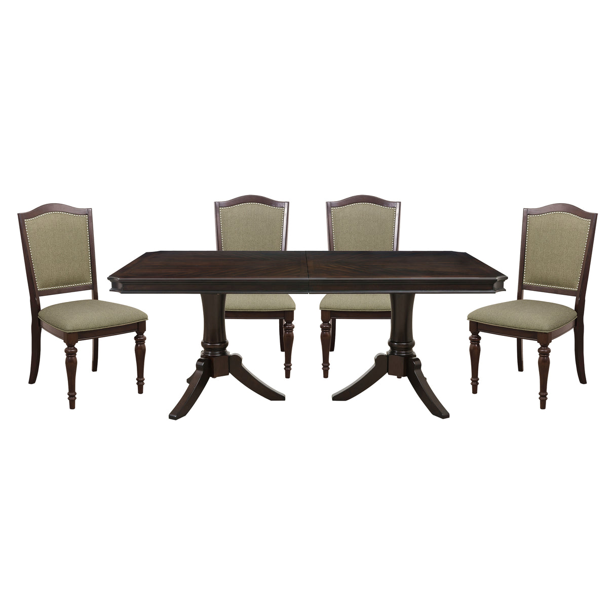 Marston Dark Cherry 5-Piece 96" Extendable Dining Set from Homelegance - Luna Furniture