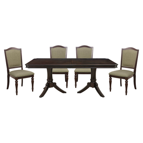 Marston Dark Cherry 5-Piece 96" Extendable Dining Set from Homelegance - Luna Furniture