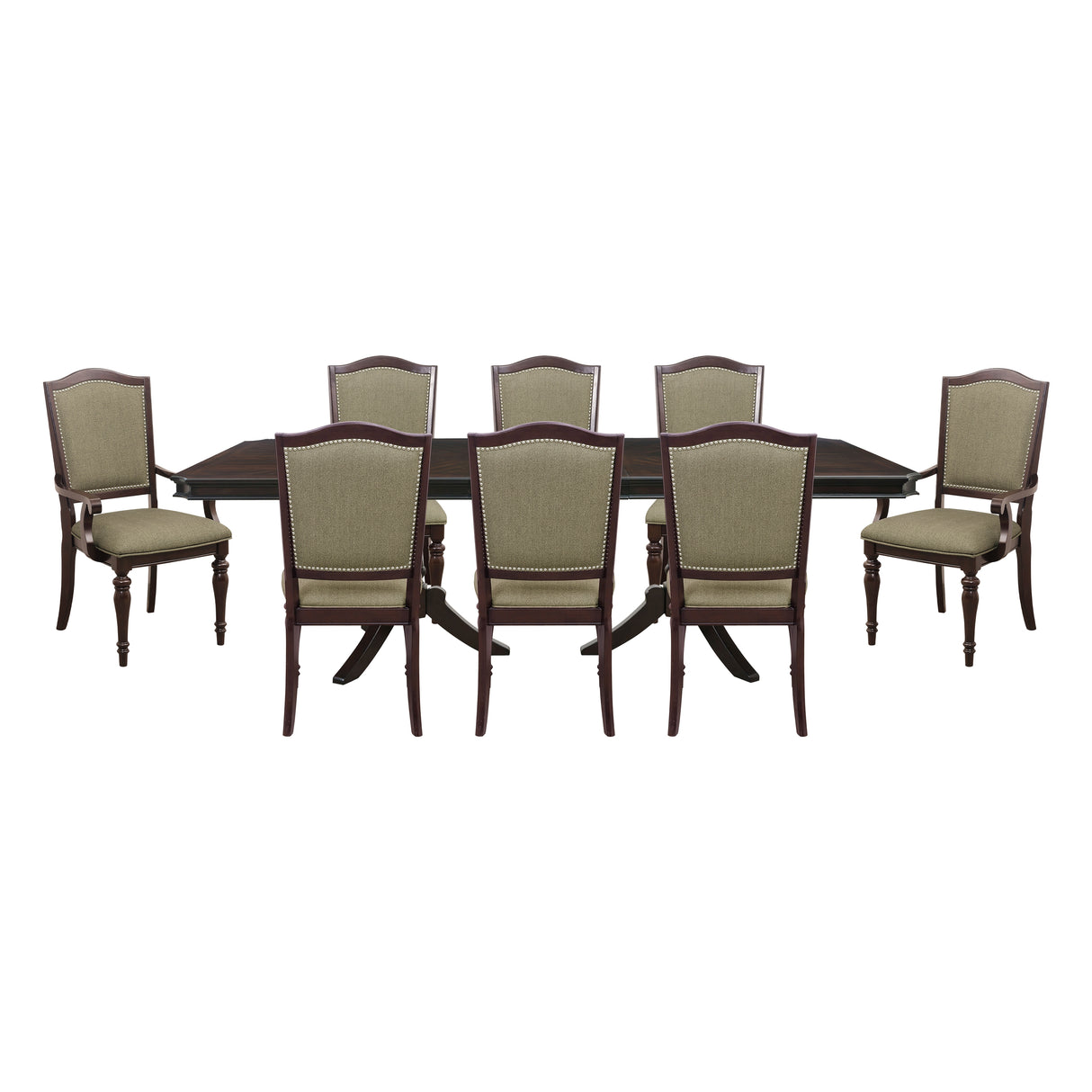 Marston Dark Cherry 9-Piece 96" Extendable Dining Set from Homelegance - Luna Furniture