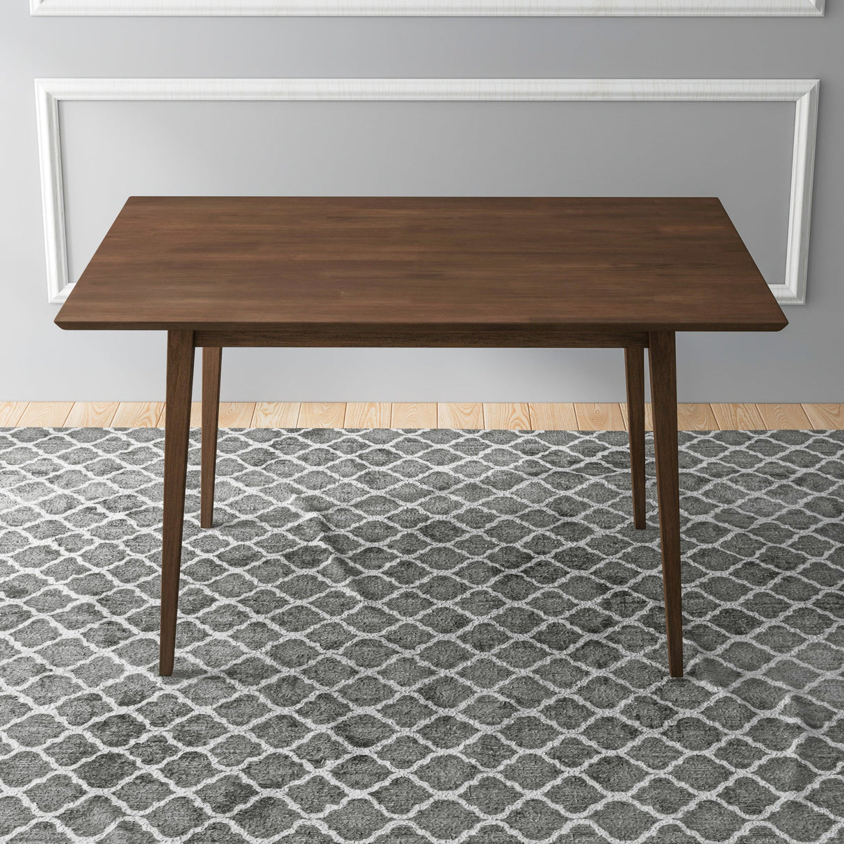 Mary Modern Style Solid Wood Rectangular Dining Kitchen Table Walnut / 47" from Midinmod - Luna Furniture