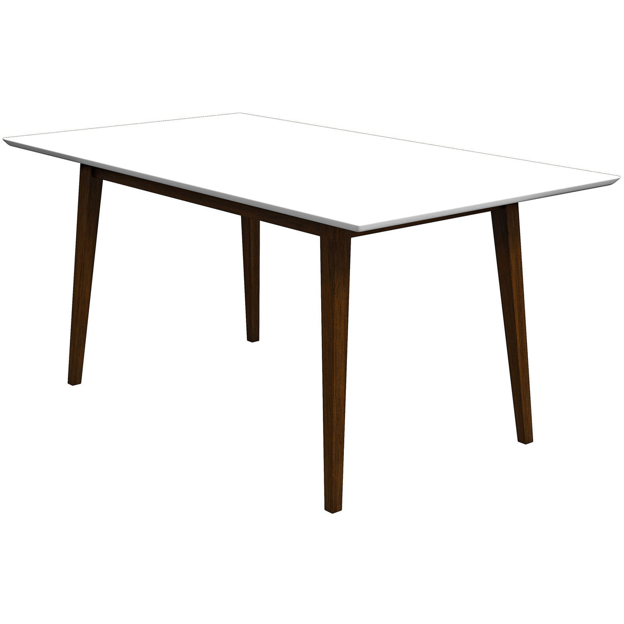 Mary Modern Style Solid Wood Rectangular Dining Kitchen Table White / 63" from Midinmod - Luna Furniture