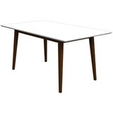 Mary Modern Style Solid Wood Rectangular Dining Kitchen Table White / 63" from Midinmod - Luna Furniture