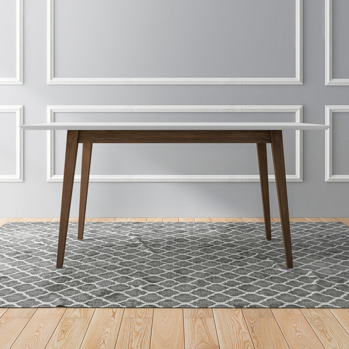 Mary Modern Style Solid Wood Rectangular Dining Kitchen Table White / 63" from Midinmod - Luna Furniture