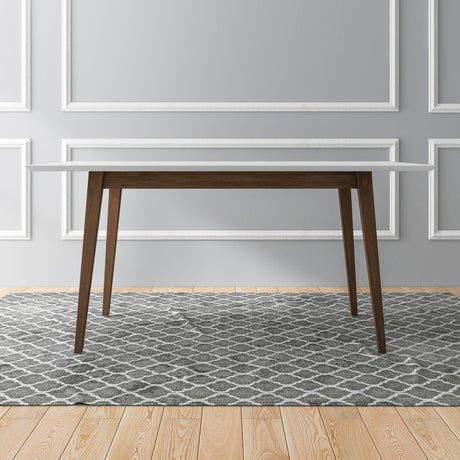 Mary Modern Style Solid Wood Rectangular Dining Kitchen Table White / 63" from Ashcroft Furniture - Luna Furniture
