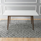 Mary Modern Style Solid Wood Rectangular Dining Kitchen Table White / 63" from Midinmod - Luna Furniture