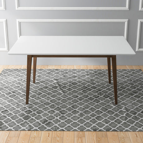 Mary Modern Style Solid Wood Rectangular Dining Kitchen Table White / 63" from Ashcroft Furniture - Luna Furniture