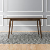 Mary Modern Style Solid Wood Rectangular Dining Kitchen Table Walnut / 63" from Midinmod - Luna Furniture