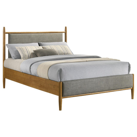 Mason Gray and Light Brown 46-inch Full Panel Platform Bed from Coaster - Luna Furniture