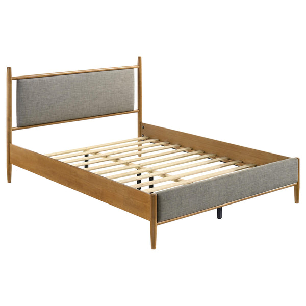 Mason Gray and Light Brown 46-inch Queen Panel Platform Bed