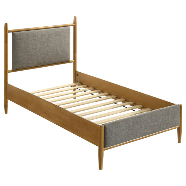 Mason Gray and Light Brown 46-inch Twin Panel Platform Bed