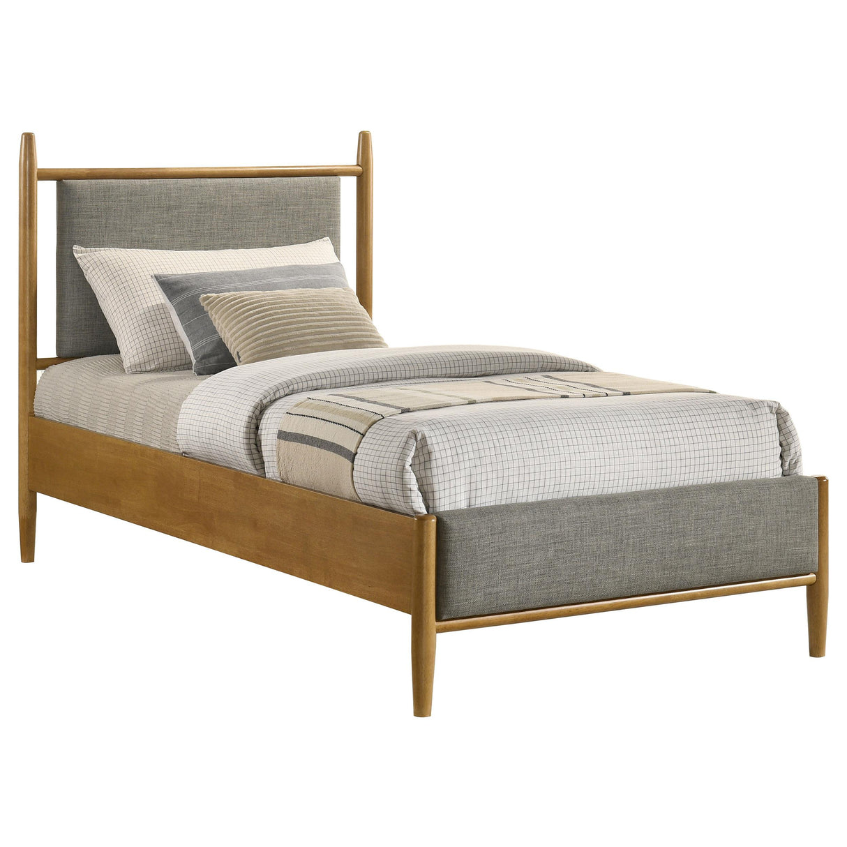 Mason Gray and Light Brown 46-inch Twin Panel Platform Bed from Coaster - Luna Furniture