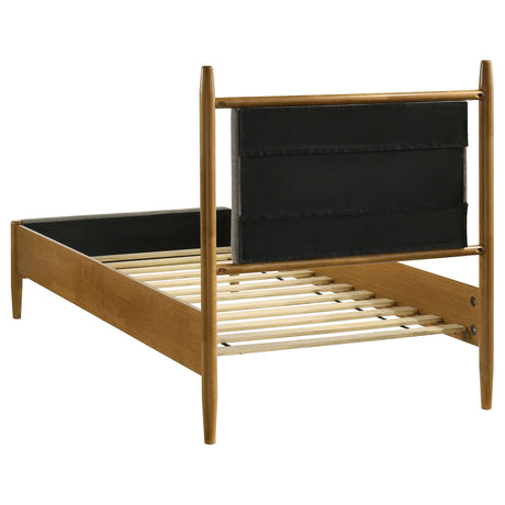 Mason Gray and Light Brown 46-inch Twin Panel Platform Bed from Coaster - Luna Furniture