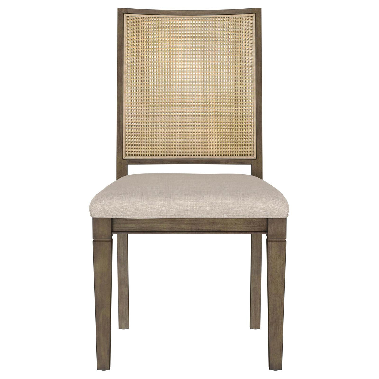 Matisse Brown Woven Rattan Back Upholstered Dining Side Chair from Coaster - Luna Furniture