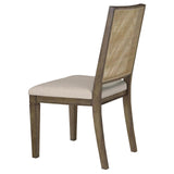 Matisse Brown Woven Rattan Back Upholstered Dining Side Chair from Coaster - Luna Furniture