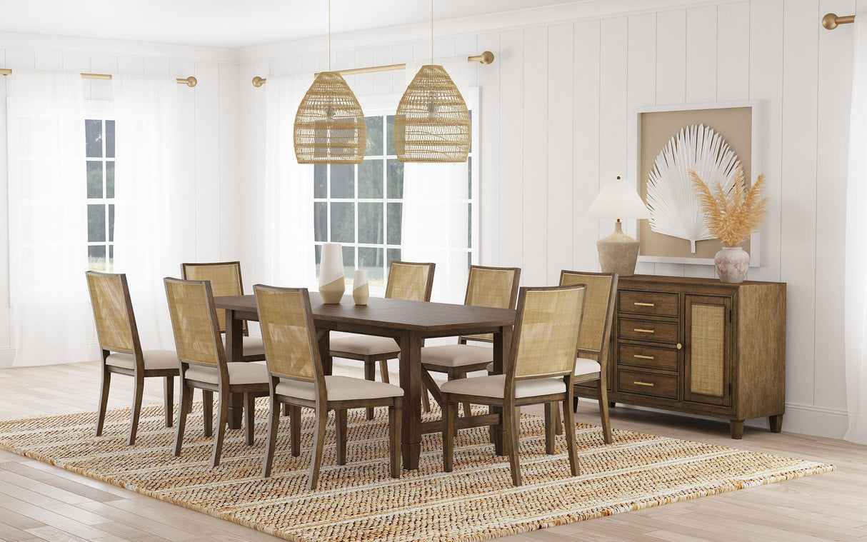 Matisse Light Brown 9-Piece Rectangular Dining Table Set from Coaster - Luna Furniture