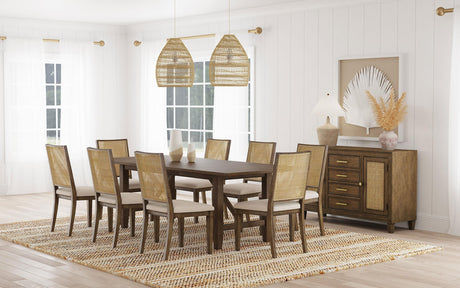 Matisse Light Brown 9-Piece Rectangular Dining Table Set from Coaster - Luna Furniture