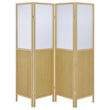 Mattison Natural 4-Panel Room Divider Folding Shoji Screen from Coaster - Luna Furniture