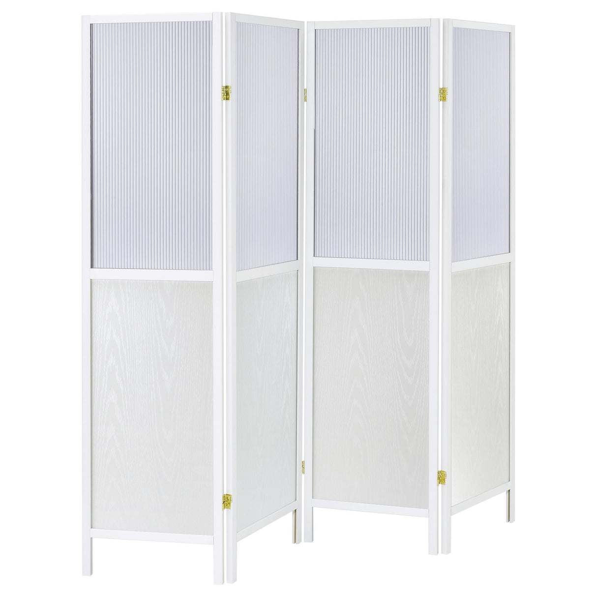 Mattison White 4-Panel Room Divider Folding Shoji Screen from Coaster - Luna Furniture