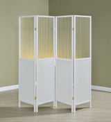 Mattison White 4-Panel Room Divider Folding Shoji Screen from Coaster - Luna Furniture