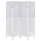 Mattison White 4-Panel Room Divider Folding Shoji Screen from Coaster - Luna Furniture