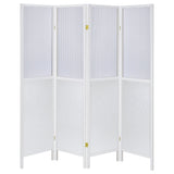 Mattison White 4-Panel Room Divider Folding Shoji Screen from Coaster - Luna Furniture