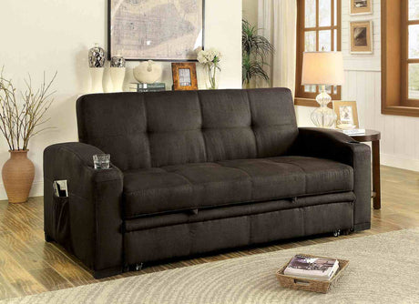 Mavis Dark Brown Futon Sofa from Furniture of America - Luna Furniture