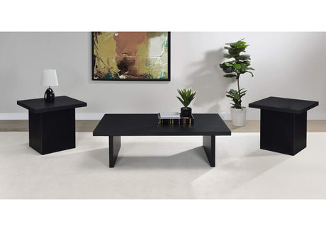 Max Black 3-Piece Rectangular Coffee and End Table Set from Coaster - Luna Furniture