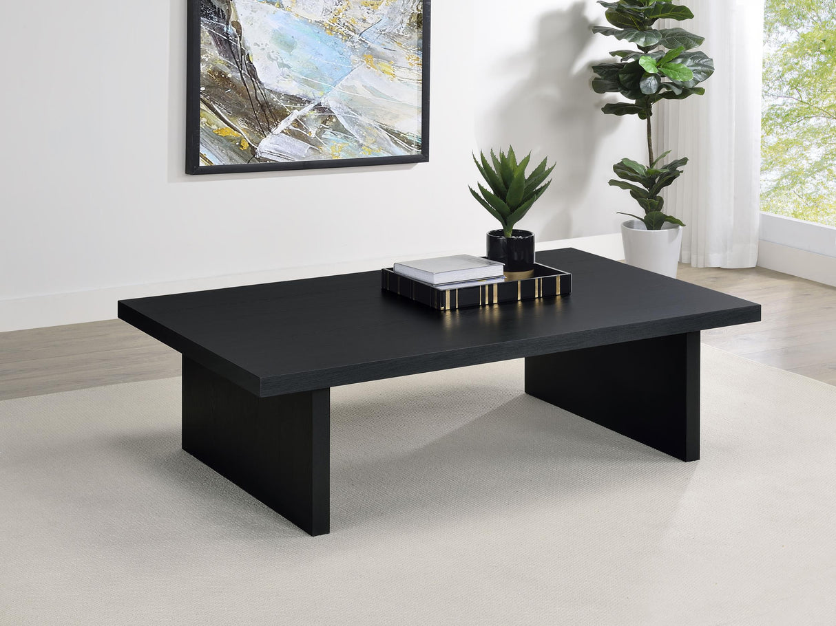 Max Black Rectangular Laminate Coffee Table from Coaster - Luna Furniture