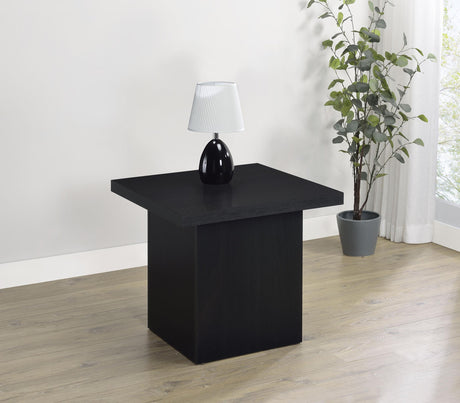 Max Black Square Laminate End Side Table from Coaster - Luna Furniture